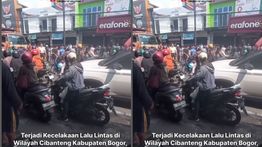 Pemotor Kritis Usai Dihantam Truk di Cibanteng Bogor