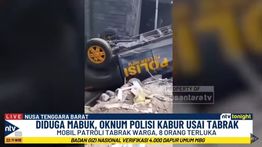Detik-detik Mobil Patroli Polisi Hantam Pemotor dan Rumah Warga di Dompu, Sopir Kabur