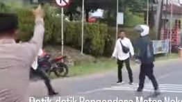 Nggak Terima Dirazia, Pemotor Serang Polisi pakai Pisau
