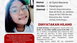 Gadis Remaja di Bogor Hilang Usai Pergi Naik Ojol
