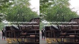 Kecelakaan Truk Tronton Terbalik di Kembangan, Lalu lintas Macet