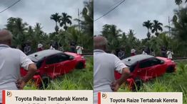 Ngeri Kecelakaan Libatkan Kereta Api Minangkabau Ekspres B25 dan Mobil Pribadi