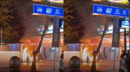 VIDEO: Motor Terbakar di Cianjur, Warga Panik