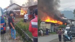 Kebakaran Hebat Hantam Pasar Baru Simpang Tambang