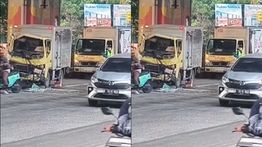 Truk Box Alami Kecelakaan di Depan Kodamar Jakut, Lalu Lintas Macet