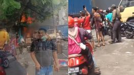 Bangunan Rumah di Jalan Raya Bogor Terbakar Siang Ini