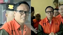 Tangis Wamenaker Noel Pakai Rompi Bertuliskan "Tahanan KPK"
