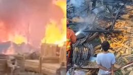 VIDEO: Ngerinya Kebakaran Hebat Hantam Gudang Mebel Terbesar di Pasuruan
