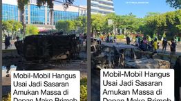 VIDEO: Penampakan Mobil-mobil Polisi Hangus Terbakar