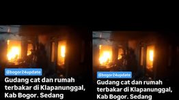 Rumah dan Pabrik Cat Terbakar Hebat di Bogor