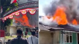 VIDEO: Asrama Polri Serpong Kebakaran, Api Menyambar ke Gedung Lain