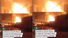 Video: Kebakaran Mengerikan Hantam Rumah Makan di Depan MRT Cipete