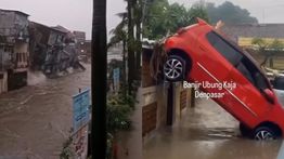 Banjir Parah Hantam Denpasar, Rumah Terendam hingga Bangunan Ambruk