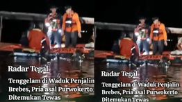 VIDEO: Detik-detik Penemuan Jasad Pria Asal Purwokerto Tenggelam di Waduk Penjalin