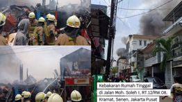 Kebakaran Hantam Rumah di Kramat Jakpus Siang Ini