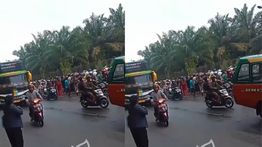 VIDEO Wanita Tewas Terlindas Bus di Medan