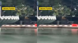 VIDEO: Seseorang Asik Berendam di Kolam Bundaran Patung Kuda Monas