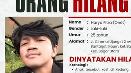 Info Orang Hilang! Pria 25 Tahun Asal Bogor Menghilang Setelah Jemput Pacar