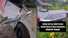 Hindari Seekor Anjing Menyeberang, Mobil Tabrak Rumah Sampai Ringsek