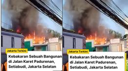 Rumah Terbakar Hebat di Setiabudi Pagi Ini