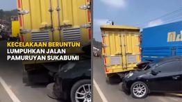 Kecelakaan Beruntun Puluhan Kendaraan di Jalan Nasional Sukabumi–Bogor Siang Ini