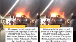 Ngerinya Kebakaran Hantam Rumah-rumah di Kampung Kosambi Bekasi