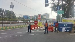 Polisi Rekayasa Lalu Lintas Selama Ada Pekerjaan Saluran Air di Jalan Arjuna Selatan