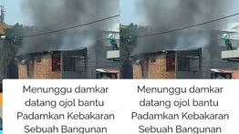 VIDEO: Rumah Terbakar di Samping Pasar Pal Merah, Driver Ojol Padamkan Pakai Selang Air