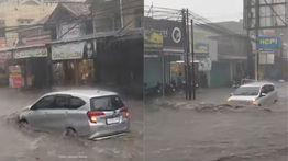 Hujan Deras Guyur Lembang, Sebabkan Banjir Parah hingga Rendam Separuh Mobil