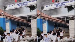 Pondok Pesantren Al-Basyir Islamic Boarding School Kebakaran, Santri Berhamburan