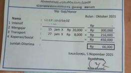 Viral Slip Gaji Guru Honorer Hanya Rp66 Ribu, Curhat Sentuh Hati: Selama Semangat Belajar, Saya Nggak Berhenti