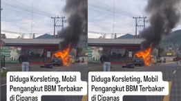 Mobil Pengangkut BBM Terbakar Hebat di Cipanas