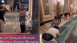 Beredar Video Rumah Mewah Isi Kolam Renang Pakai Air Galon di Tengah Bencana