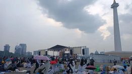 Peserta Reuni Akbar 212 Mulai Padati Kawasan Monas