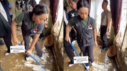 Zita Anjani Kembali Jadi Sorotan, Cara Ngepel Lumpur Banjir Bandang Picu Perdebatan