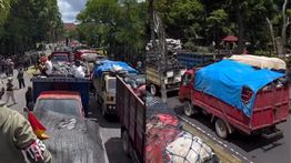 Ratusan Truk Sampah Geruduk Kantor Gubernur Bali, Tolak Penutupan TPA Suwung