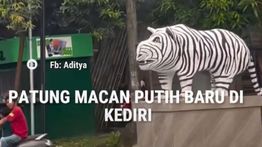 Patung Macan Putih di Kediri Jadi Sorotan, Bentuk Visualnya Mirip Badak