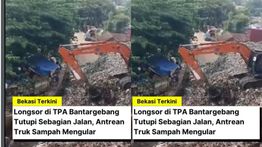 Tumpukan Sampah Bantargebang Longsor