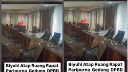 Dibangun Habiskan Rp77,8 M, Atap Gedung DPRD Bojonegoro Ambruk