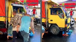 VIDEO: Proses Menegangkan Evakuasi Pemotor Terjepit Ban Truk di Bekasi