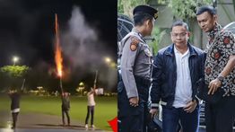 Warga Pati Rayakan Penangkapan Bupati Sudewo, Gelar Pesta Kembang Api di Alun-Alun