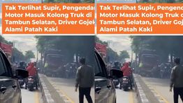 VIDEO: Ngeri! Pemotor Luka Berat Usai Terjepit Truk di Tambun