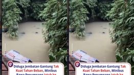 VIDEO: Jembatan Tak Kuat Menahan, Minibus Angkut Puluhan Penumpang Terjun ke Sungai