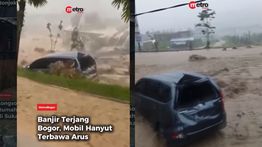 VIDEO: Banjir Hantam Sentul Bogor, Mobil Warga Terseret Arus