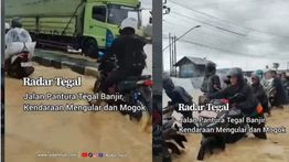 Dihantam Banjir, Jalur Pantura Tegal&ndash;Pemalang Lumpuh