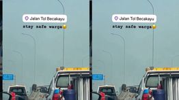 VIDEO: Mobil Sedan Terbalik di Tol Becakayu Arah Jakarta Pagi Ini