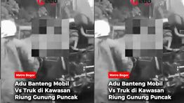 Pick Up Hantam Truk di Jalur Puncak, Sopir Meregang Nyawa