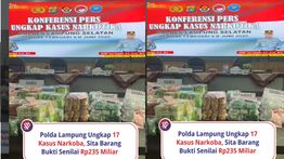 VIDEO: Penampakan Barang Bukti Kasus Narkoba Senilai Rp235 Miliar