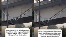 VIDEO: Ngeri! Tumpukan Besi Berjatuhan dari Jembatan Layang Slipi-Tomang