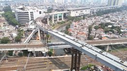 Girder Terakhir Terpasang, LRT Jakarta Fase 1B Velodrome-Manggarai Tersambung 100 Persen